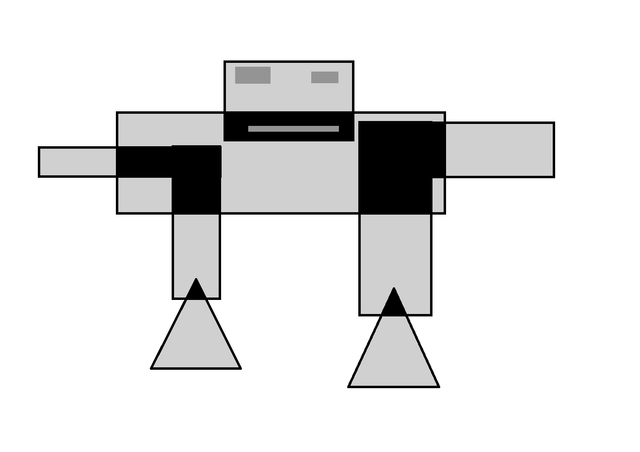 Picture of a cartoon rectangular and square man