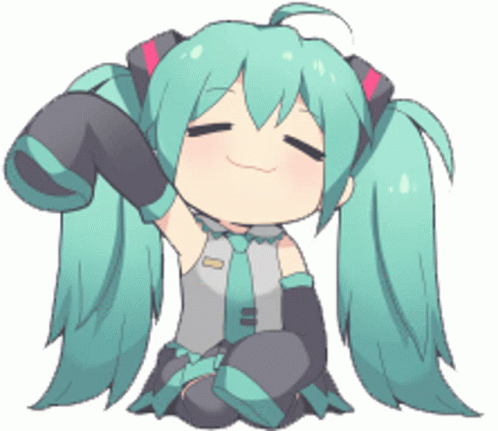 Miku waving hello = 100x100